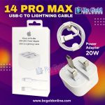 14 Pro UK Pin 20w Adaper PD C to Lightning Cable