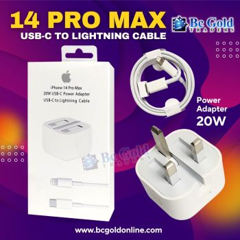 14 Pro UK Pin 20w Adaper PD C to Lightning Cable
